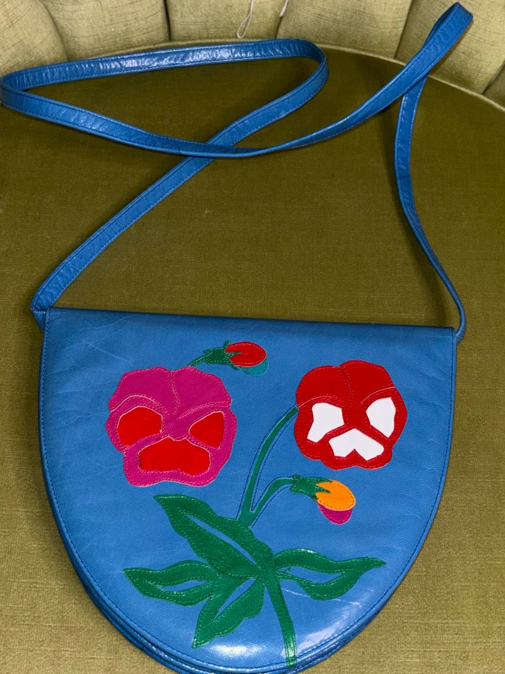Vintage Paradox Leather Embroidered Shoulder Purse